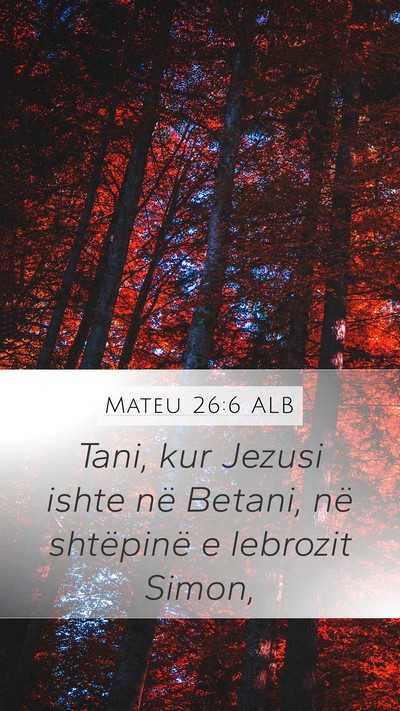 Mateu 26:6 ALB Bible Verse Image