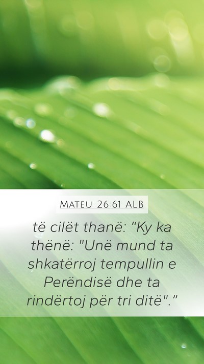 Mateu 26:61 ALB Mobile Phone Wallpaper - të cilët thanë: “Ky ka thënë: 