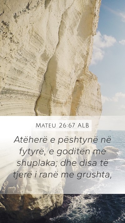 Mateu 26:67 ALB Bible Verse Image