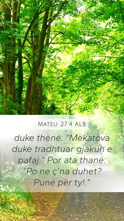Mateu 27:4 ALB Bible Verse Image