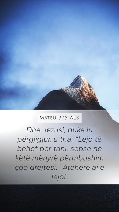 Mateu 3:15 ALB Bible Verse Image