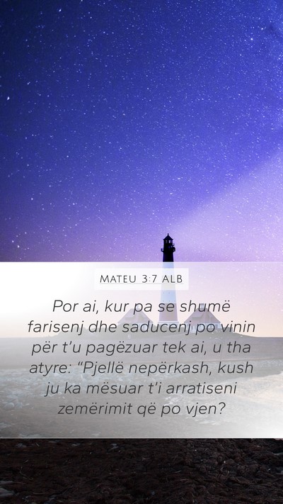 Mateu 3:7 ALB Bible Verse Image