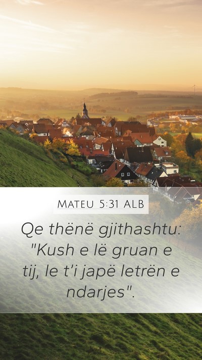 Mateu 5:31 ALB Bible Verse Image