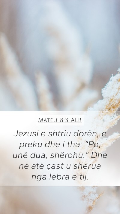 Mateu 8:3 ALB Bible Verse Image