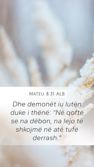 Mateu 8:31 ALB Mobile Phone Wallpaper - Dhe demonët iu lutën duke i thënë: “Në - Mobile Bible Verse Wallpaper