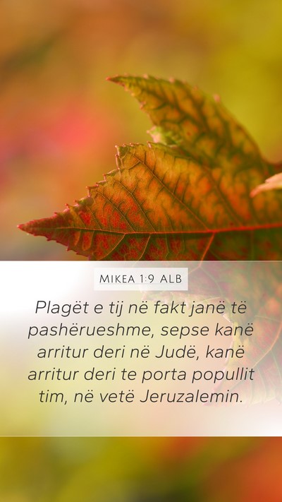 Mikea 1:9 ALB Bible Verse Image