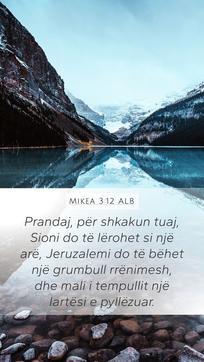 Mikea 3:12 ALB Bible Verse Image