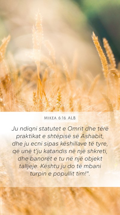 Mikea 6:16 ALB Bible Verse Image