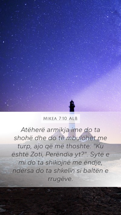 Mikea 7:10 ALB Bible Verse Image