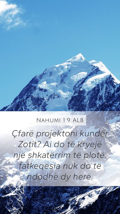 Nahumi 1:9 ALB Bible Verse Image