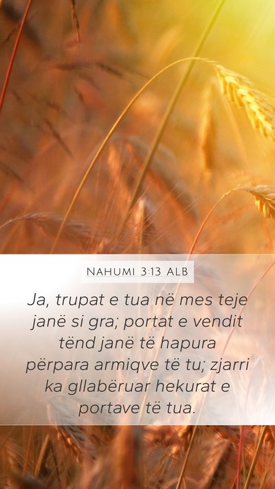 Nahumi 3:13 ALB Bible Verse Image