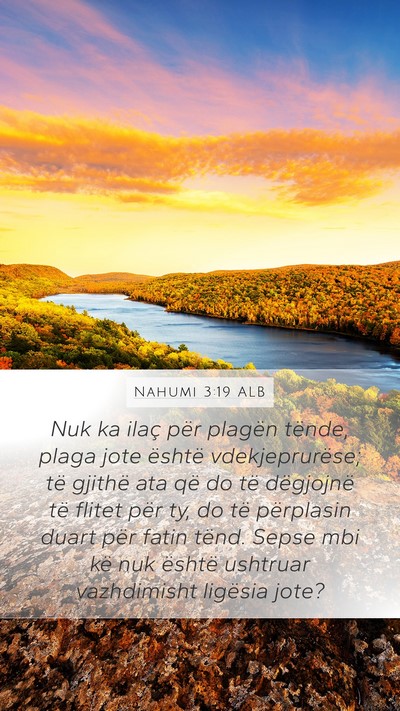 Nahumi 3:19 ALB Bible Verse Image