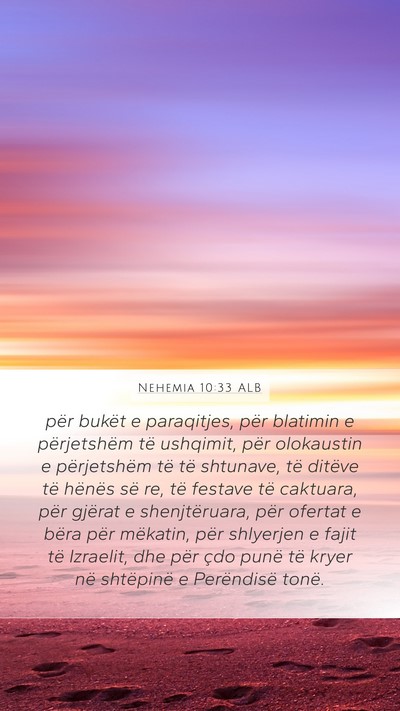 Nehemia 10:33 ALB Bible Verse Image