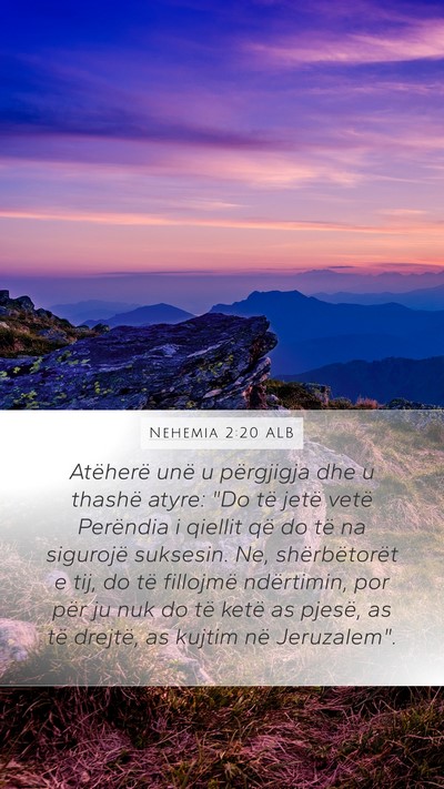 Nehemia 2:20 ALB Bible Verse Image