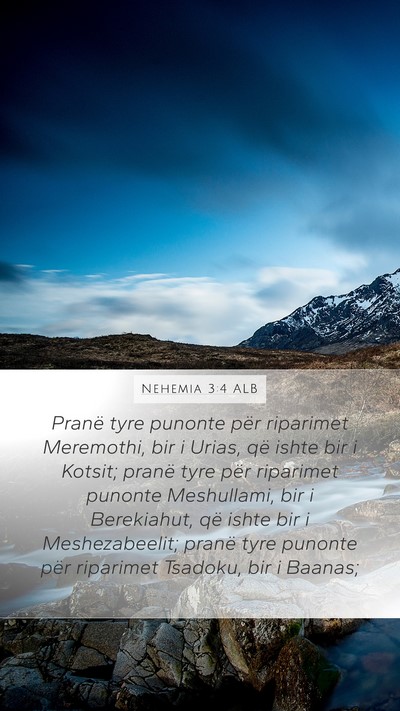 Nehemia 3:4 ALB Bible Verse Image