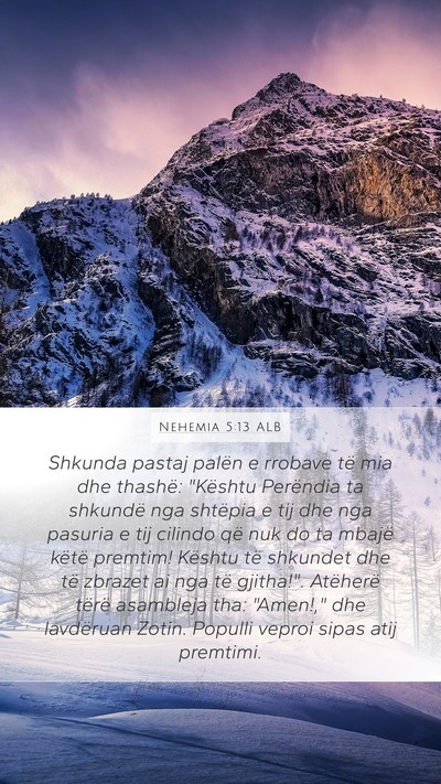 Nehemia 5:13 ALB Bible Verse Image