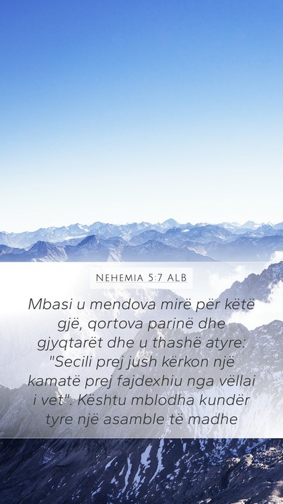 Nehemia 5:7 ALB Bible Verse Image