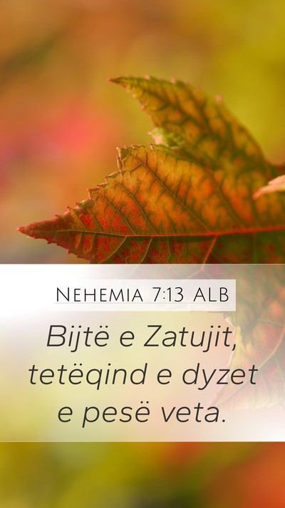 Nehemia 7:13 ALB Bible Verse Image