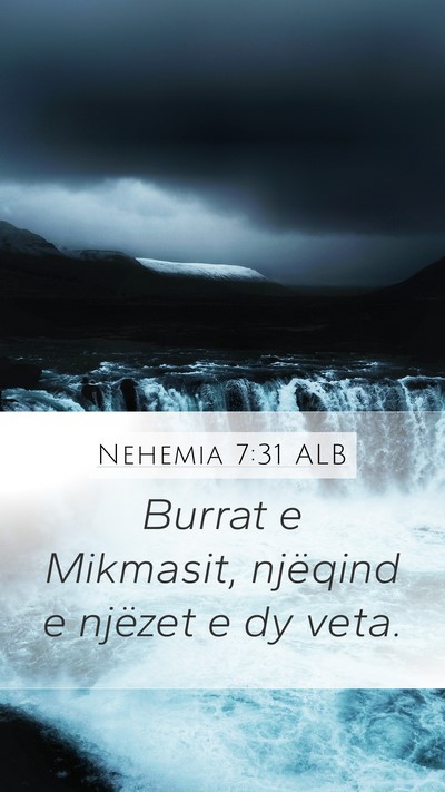 Nehemia 7:31 ALB Bible Verse Image