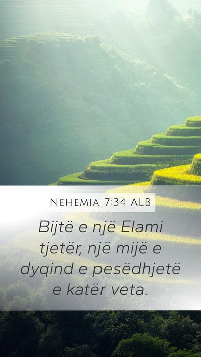 Nehemia 7:34 ALB Bible Verse Image