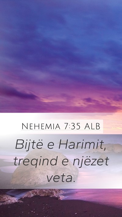 Nehemia 7:35 ALB Bible Verse Image