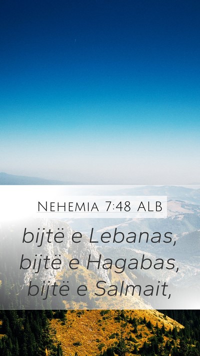 Nehemia 7:48 ALB Bible Verse Image