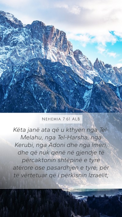 Nehemia 7:61 ALB Bible Verse Image