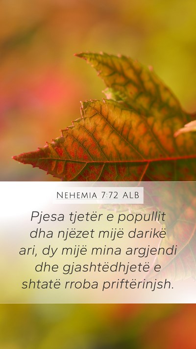 Nehemia 7:72 ALB Bible Verse Image