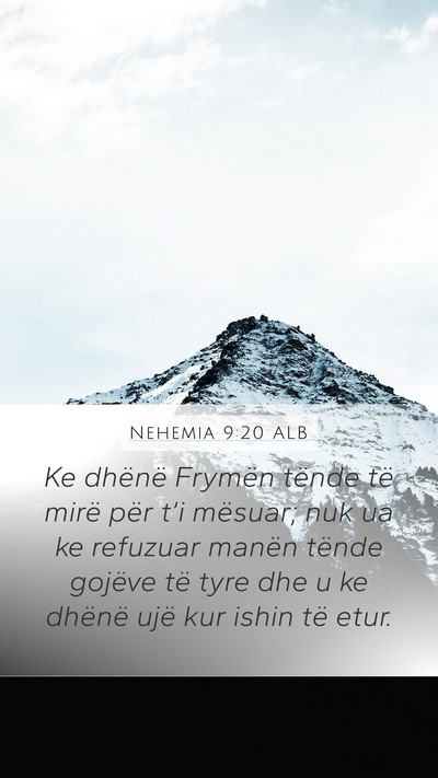 Nehemia 9:20 ALB Bible Verse Image