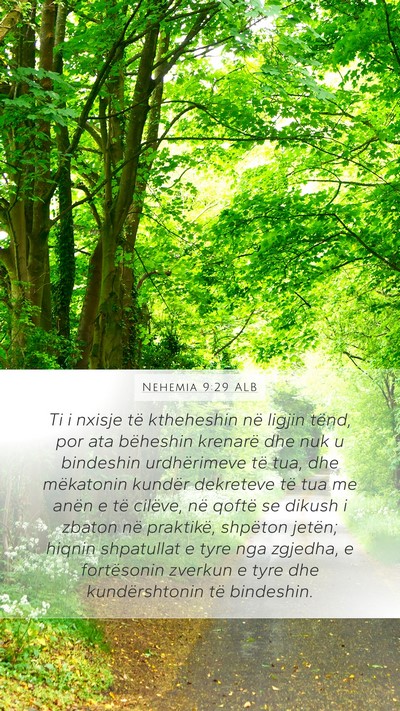 Nehemia 9:29 ALB Bible Verse Image