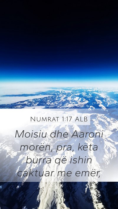 Numrat 1:17 ALB Mobile Phone Wallpaper - Moisiu dhe Aaroni morën, pra, këta burra që - Mobile Bible Verse Wallpaper