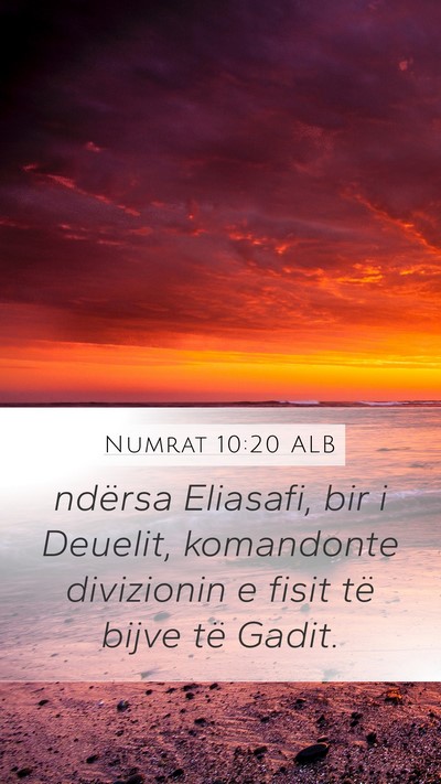 Numrat 10:20 ALB Mobile Phone Wallpaper - ndërsa Eliasafi, bir i Deuelit, komandonte - Mobile Bible Verse Wallpaper