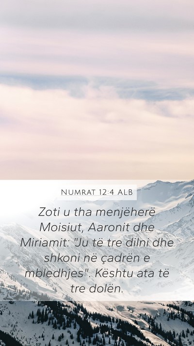Numrat 12:4 ALB Mobile Phone Wallpaper - Zoti u tha menjëherë Moisiut, Aaronit dhe - Mobile Bible Verse Wallpaper