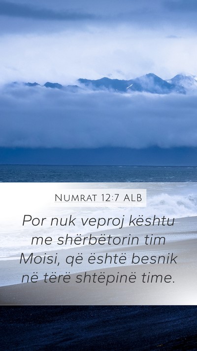 Numrat 12:7 ALB Mobile Phone Wallpaper - Por nuk veproj kështu me shërbëtorin tim - Mobile Bible Verse Wallpaper