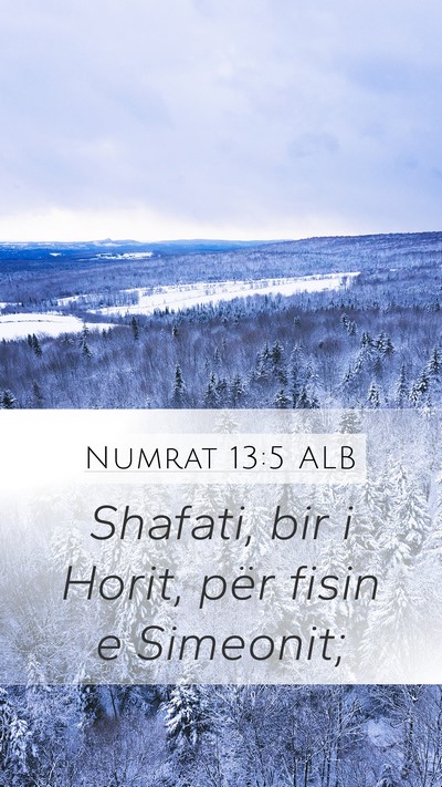 Numrat 13:5 ALB Mobile Phone Wallpaper - Shafati, bir i Horit, për fisin e - Mobile Bible Verse Wallpaper