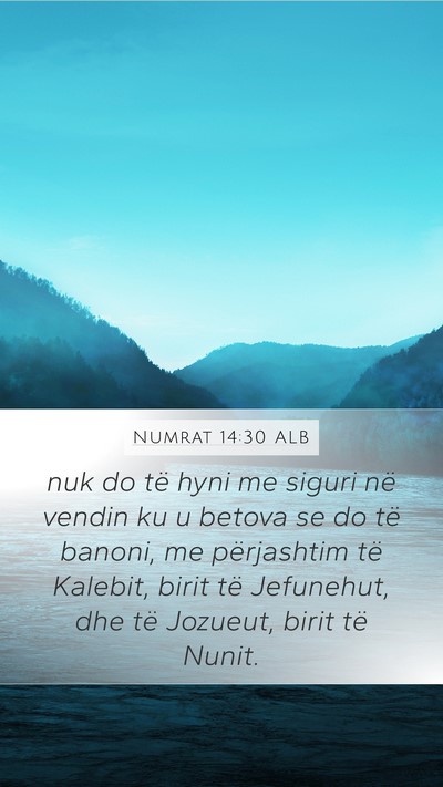 Numrat 14:30 ALB Bible Verse Image