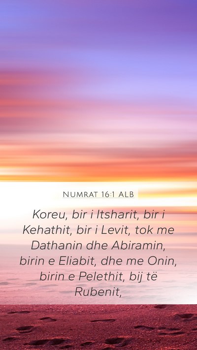 Numrat 16:1 ALB Bible Verse Image