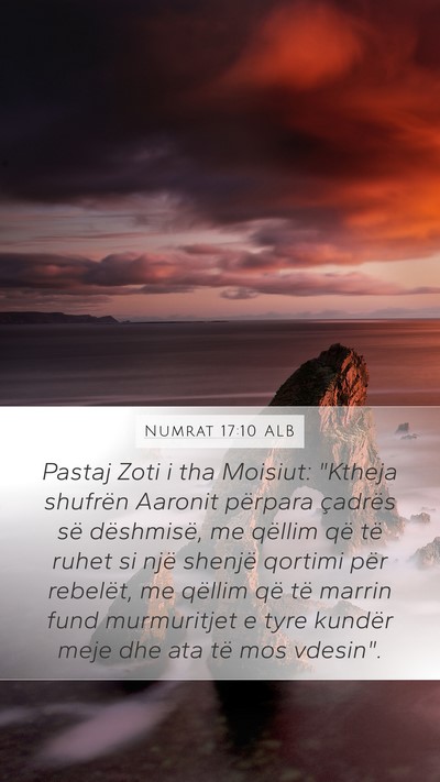 Numrat 17:10 ALB Bible Verse Image