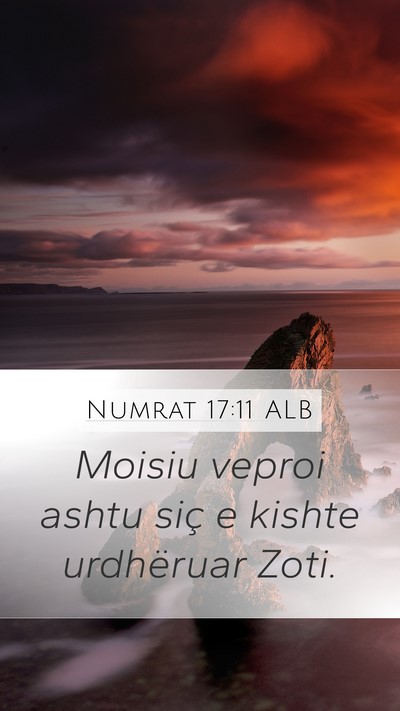 Numrat 17:11 ALB Mobile Phone Wallpaper - Moisiu veproi ashtu siç e kishte urdhëruar - Mobile Bible Verse Wallpaper
