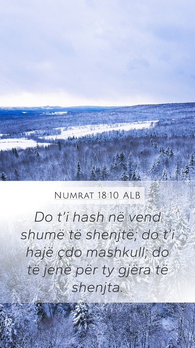 Numrat 18:10 ALB Mobile Phone Wallpaper - Do t’i hash në vend shumë të shenjtë; do - Mobile Bible Verse Wallpaper