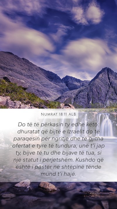 Numrat 18:11 ALB Mobile Phone Wallpaper - Do të të përkasin ty edhe këto: dhuratat që - Mobile Bible Verse Wallpaper