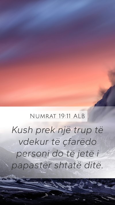 Numrat 19:11 ALB Bible Verse Image