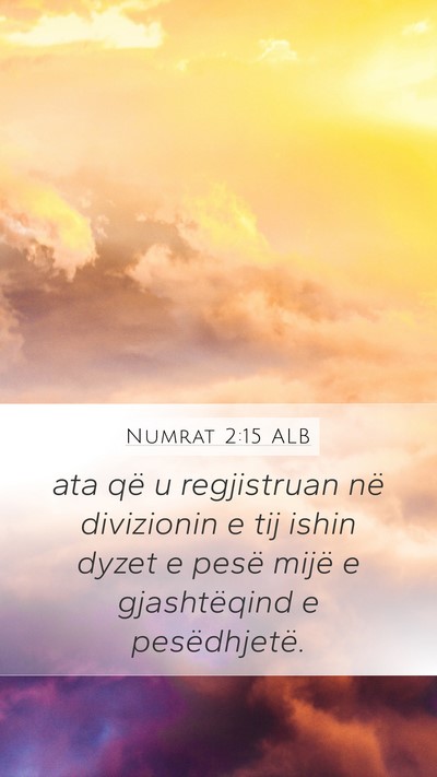 Numrat 2:15 ALB Mobile Phone Wallpaper - ata që u regjistruan në divizionin e tij ishin - Mobile Bible Verse Wallpaper