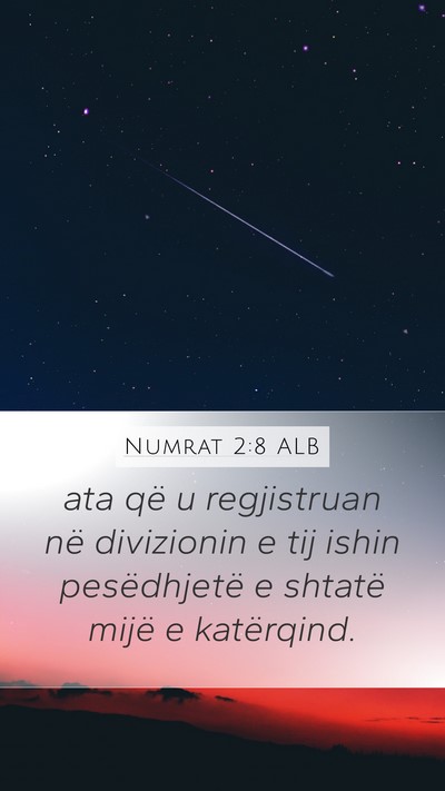 Numrat 2:8 ALB Mobile Phone Wallpaper - ata që u regjistruan në divizionin e tij ishin - Mobile Bible Verse Wallpaper