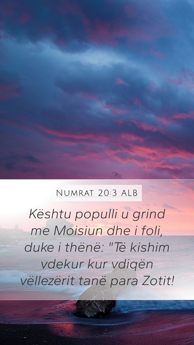 Numrat 20:3 ALB Bible Verse Image
