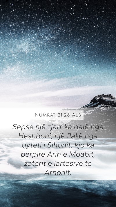 Numrat 21:28 ALB Bible Verse Image