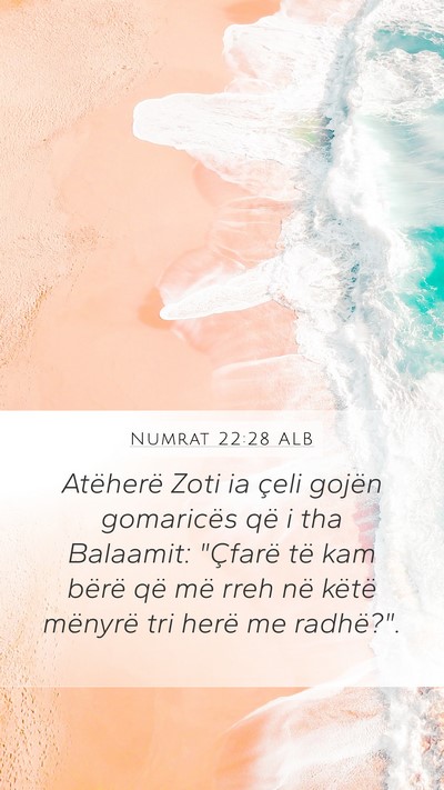 Numrat 22:28 ALB Mobile Phone Wallpaper - Atëherë Zoti ia çeli gojën gomaricës që i - Mobile Bible Verse Wallpaper