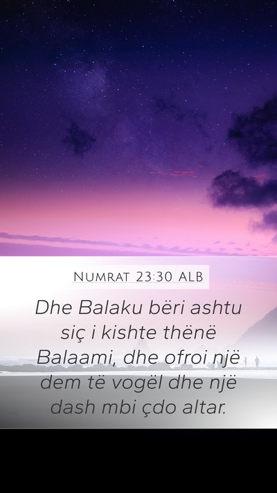 Numrat 23:30 ALB Bible Verse Image