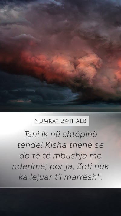 Numrat 24:11 ALB Mobile Phone Wallpaper - Tani ik në shtëpinë tënde! Kisha thënë se - Mobile Bible Verse Wallpaper