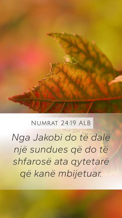 Numrat 24:19 ALB Mobile Phone Wallpaper - Nga Jakobi do të dalë një sundues që do të - Mobile Bible Verse Wallpaper